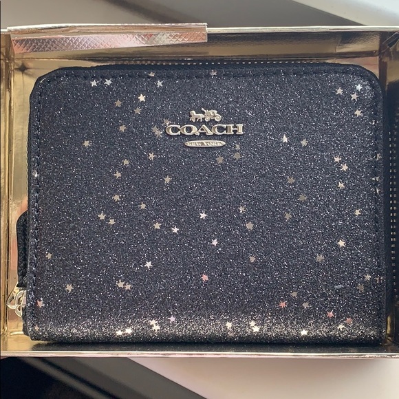 Coach Handbags - Coach star glitter small zip around wallet